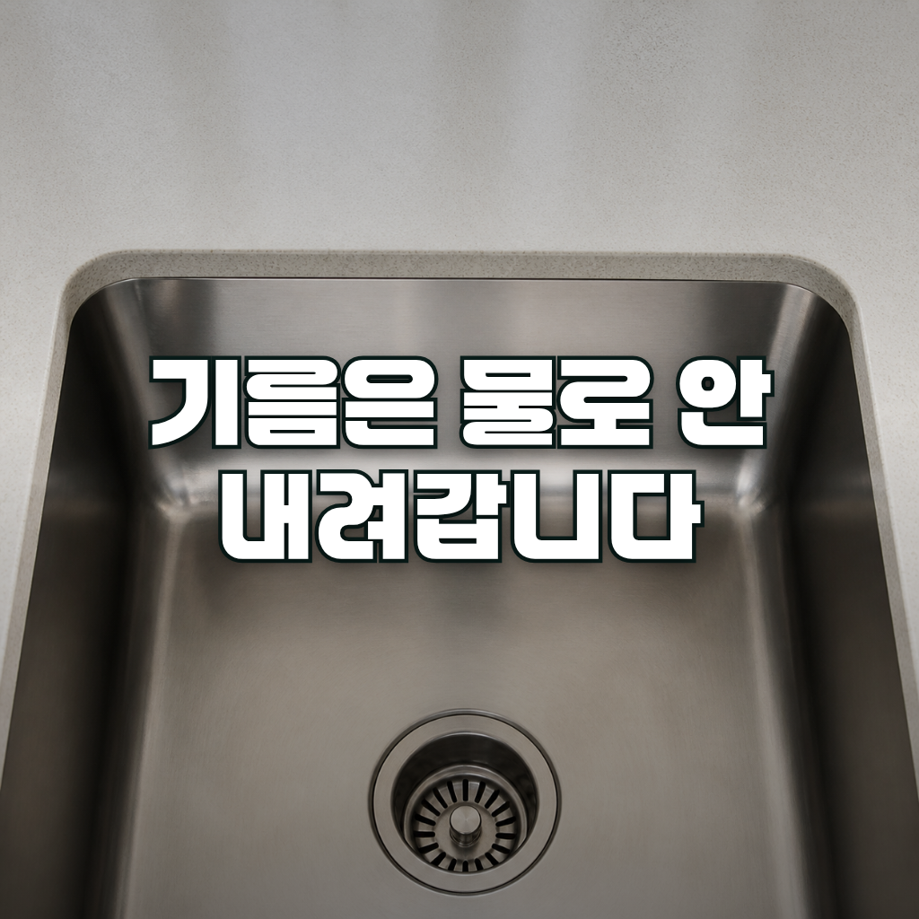 A clean stainless steel kitchen sink photographed from directly above in soft daylight, with the drain opening visible n