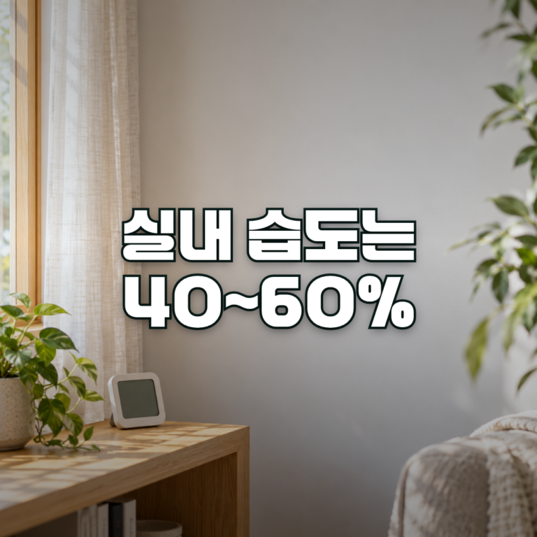 A calm, bright living room corner with a small digital thermo-hygrometer on a light wooden shelf beside a window with so