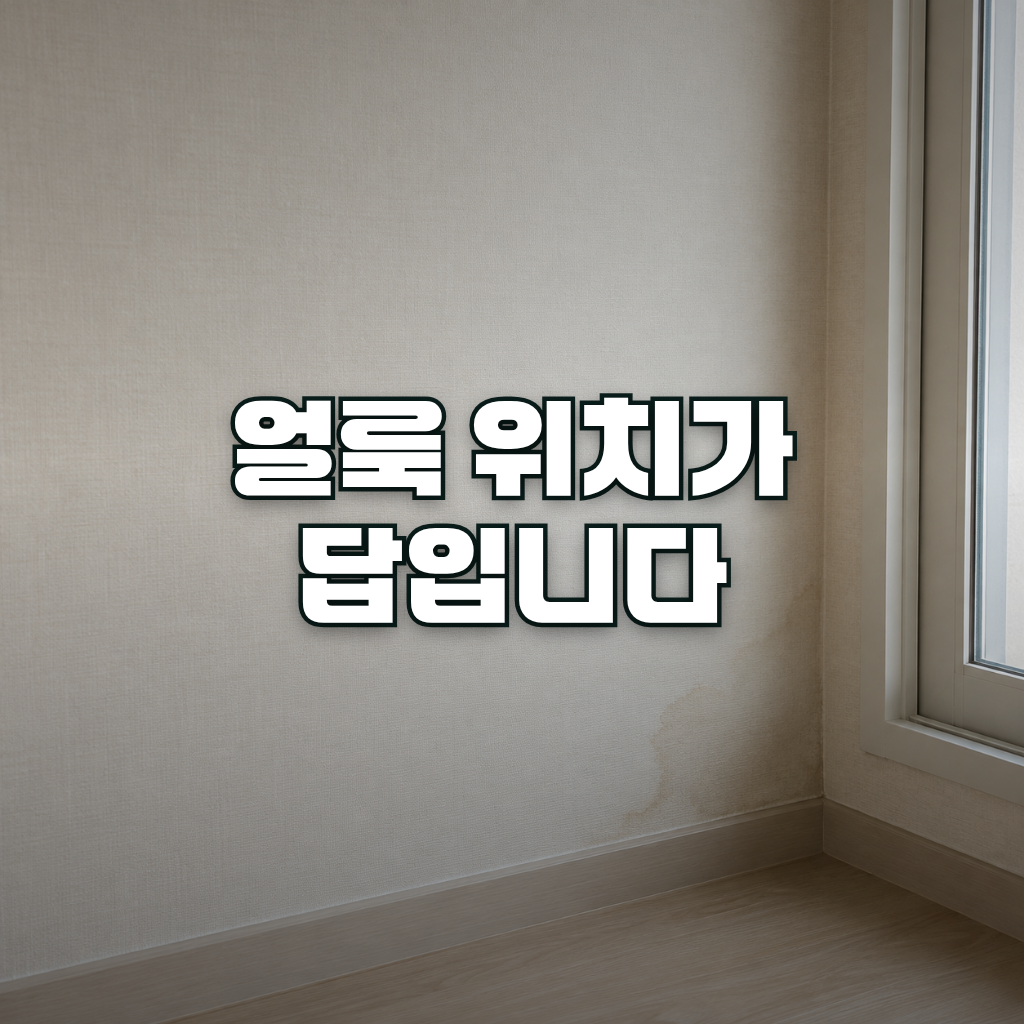A quiet corner of a Korean apartment room where a light beige wallpapered wall meets a window, with a faint, soft-edged