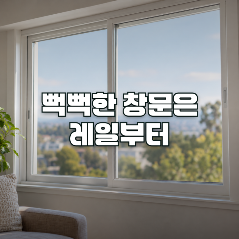 A bright apartment living room window with a white PVC sliding sash frame, softly lit by daylight, seen from slightly be